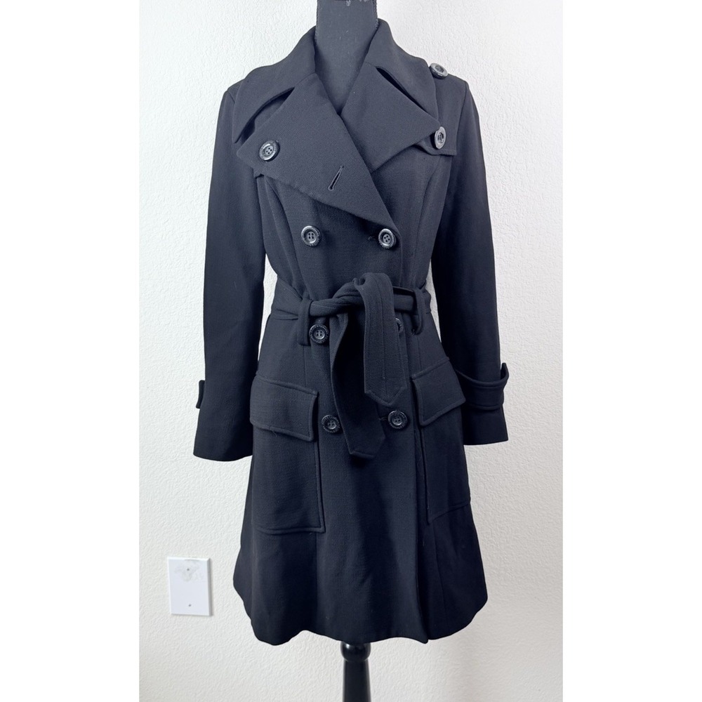 Dolce & Gabbana Trench Coat Women's 40 US 4 Black Double Breasted Designer Italy
